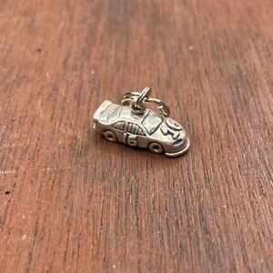 Vintage 925 Sterling Silver Race Car #16 Motor Sports Pendant Bracelet Charm
